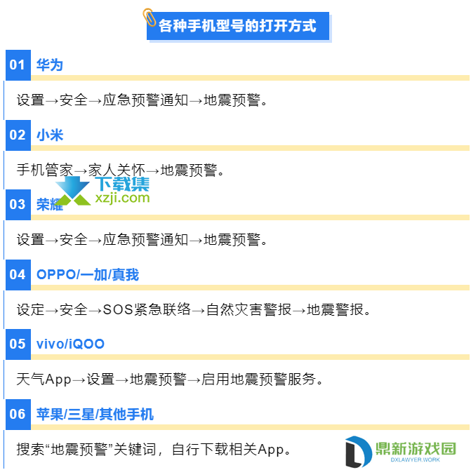 手机地震预警功能怎么开通 各品牌手机地震预警开启方法